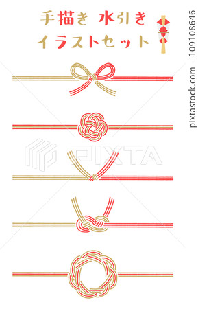 手繪時尚水引套裝赤金 手繪時尚水引套裝赤金 109108646