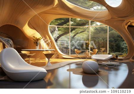 ?urved futuristic interior. Modern design apartment 109110219