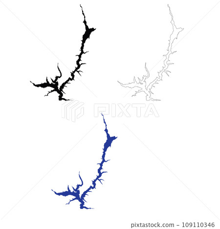 Trinity Lake California Map. Trinity Lake. flat style. 109110346