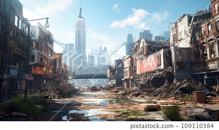 Ruined cities after war Damaged cities 109110384