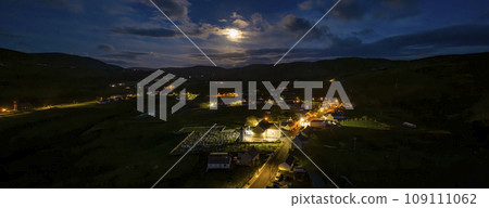 Aerial night view of Glencolumbkille in County Donegal, Republic of Irleand Aerial night view of Glencolumbkille in County Donegal, Republic of Irleand 109111062