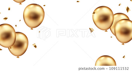 3D golden balloon design background beautiful illustration banner template vector 109111532