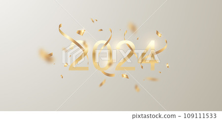 happy new year 2024 with elegant typography design template 2024 new year celebration ideas for greeting card banners and post templates. 109111533
