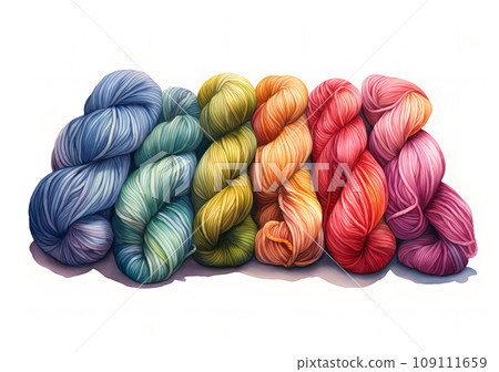 五顏六色的紗線插圖 109111659