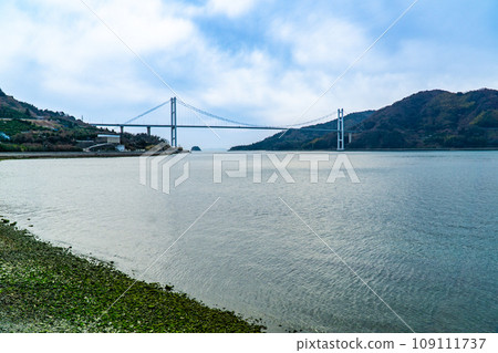 Akinada Tobishima Kaido Toshima Ohashi Bridge 3 seen from Teshima Kure City, Hiroshima Prefecture 109111737