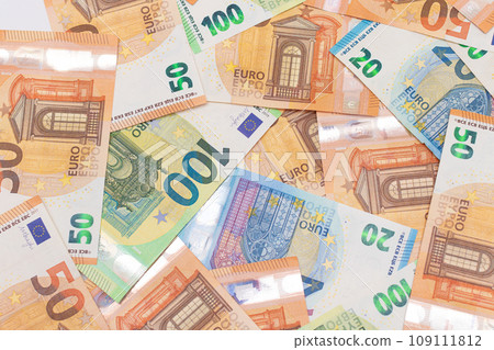 Different Euro Banknotes Money Background 109111812