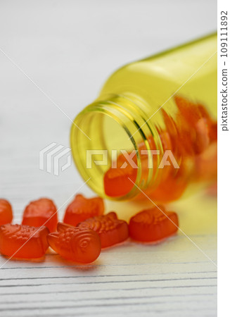 Vitamins for children, gummy fish candy Vitamins for children, gummy fish candy 109111892