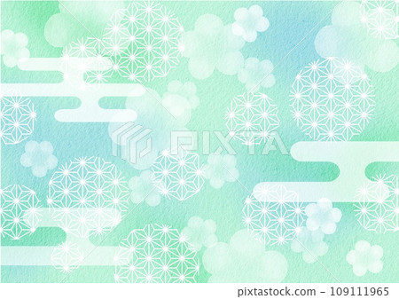 傳統日本圖案背景藍綠色 傳統日本圖案背景藍綠色 109111965