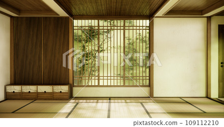 Interior, Empty room and tatami mat floor room modern style. Interior, Empty room and tatami mat floor room modern style. 109112210
