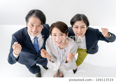 Business men and women portrait fist pump Business men and women portrait fist pump 109113519