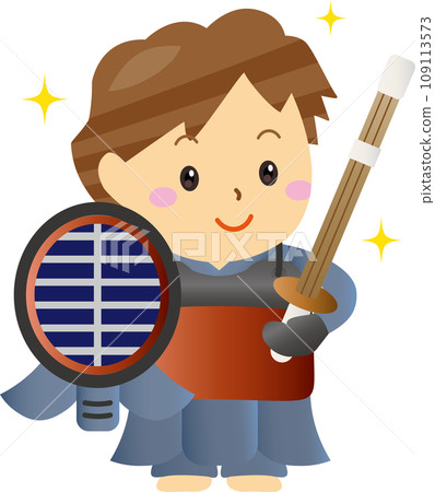 Smiling person wearing kendo armor Smiling person wearing kendo armor 109113573