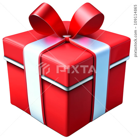 gift box with a red ribbon and bow 109114865