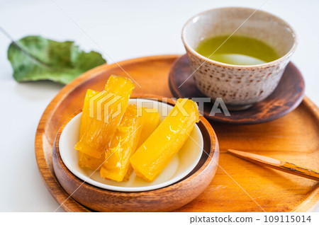 dried sweet potatoes and green tea dried sweet potatoes and green tea 109115014