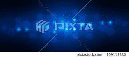 Healthcare and technology concepts with flat icons and symbols. Template design for health care business, innovation medicine, science background, medical research 109115880