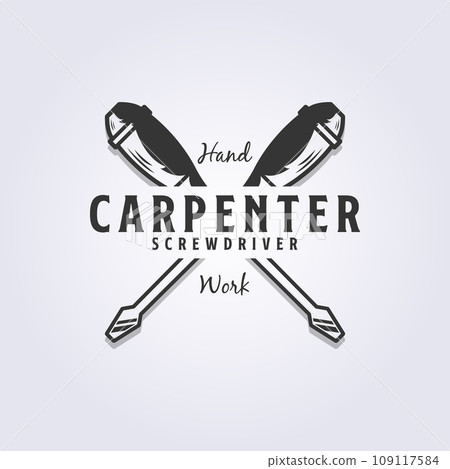 crossing screwdriver logo vector illustration design for carpentry crossing screwdriver logo vector illustration design for carpentry 109117584