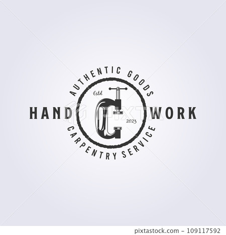 badge c-clamp logo retro style vector illustration design carpenter tool icon badge c-clamp logo retro style vector illustration design carpenter tool icon 109117592