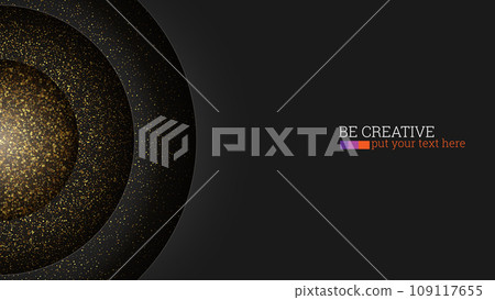Glittering golden shimmering texture effect Creative background Multi layered style 109117655