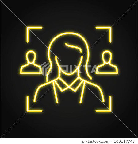 Customer focus neon line icon Customer focus neon line icon 109117743