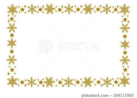 gold snowflake frame 109117893