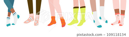 Female Legs In Bright Socks 109118134