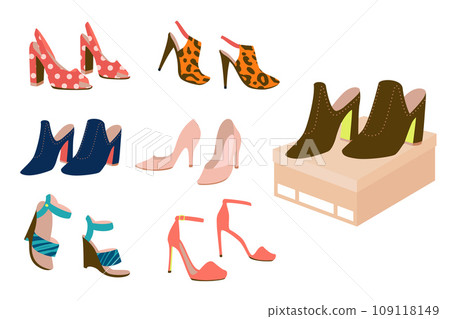 Set Of High Heel Female Shoes 109118149