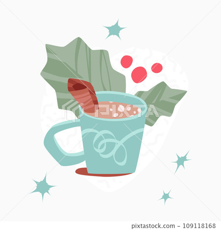 Christmas Cocoa And Holy Leaves 109118168