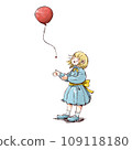 A girl with a balloon 109118180