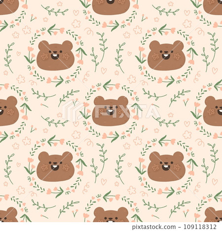 Seamless pattern with cute cartoon animal marmot and flower doodle Watercolor for Happy Groundhog Day2 February printable postcard print greetings card banner poster Seamless pattern with cute cartoon animal marmot and flower doodle Watercolor for Happy Groundhog Day2 February printable postcard print greetings card banner poster 109118312