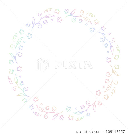 Circle floral flower cute minimal hologram y2k fairy border frame spring summer wedding day baby shower birthday decoration 109118357