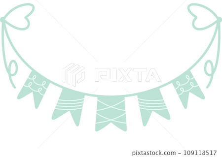 flag bunting illustration carnival garland birthday new year baby shower party decoration banner colorful pennant 109118517