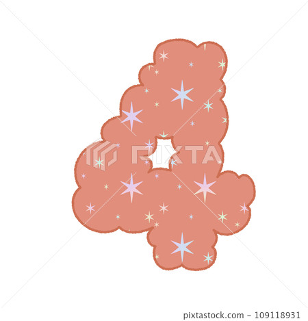 Number Alphabet Cloud Bubble Cute Typography pastel colorful Trendy Retro Y2k childish for birthday nursery baby shower	 109118931