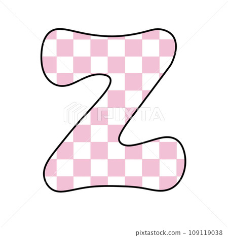 Pink Groovy checkered chess letter alphabet groovy retro font valentine vintage y2k 109119038