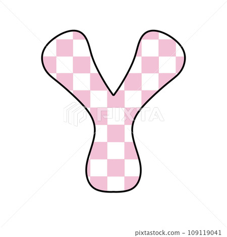 Pink Groovy checkered chess letter alphabet groovy retro font valentine vintage y2k 109119041