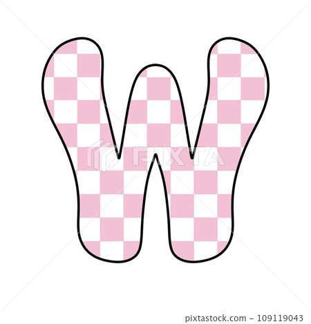 Pink Groovy checkered chess letter alphabet groovy retro font valentine vintage y2k 109119043