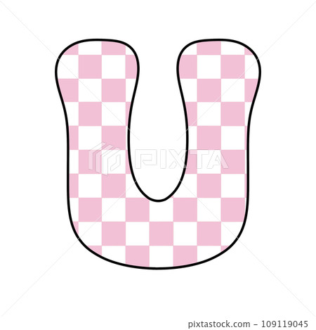 Pink Groovy checkered chess letter alphabet groovy retro font valentine vintage y2k 109119045