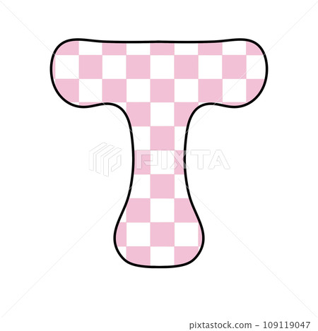 Pink Groovy checkered chess letter alphabet groovy retro font valentine vintage y2k 109119047