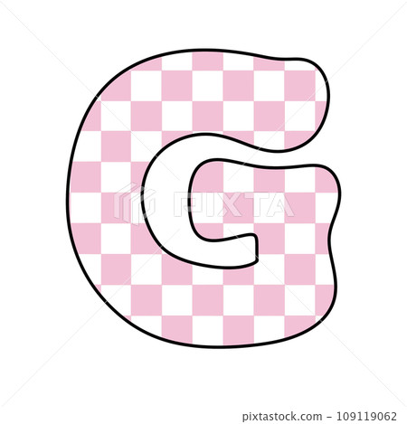 Pink Groovy checkered chess letter alphabet groovy retro font valentine vintage y2k 109119062