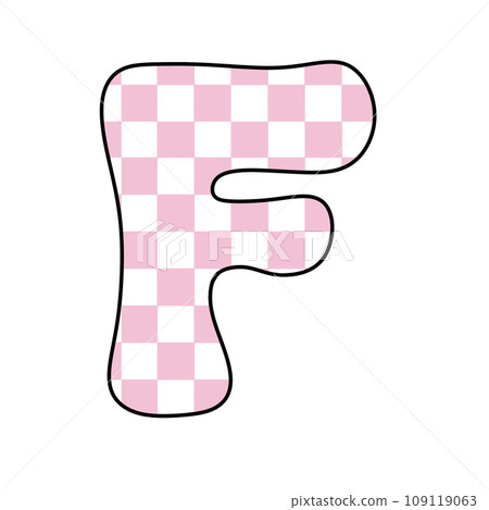 Pink Groovy checkered chess letter alphabet groovy retro font valentine vintage y2k 109119063