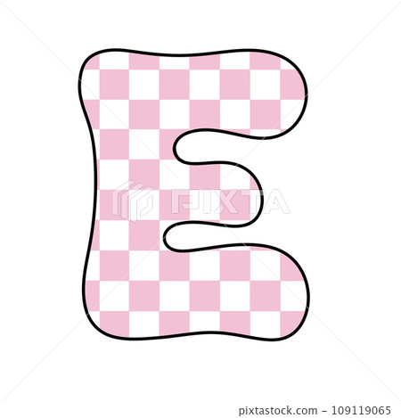 Pink Groovy checkered chess letter alphabet groovy retro font valentine vintage y2k 109119065