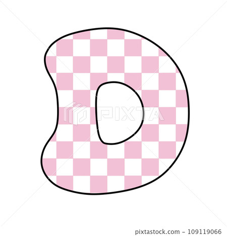 Pink Groovy checkered chess letter alphabet groovy retro font valentine vintage y2k 109119066