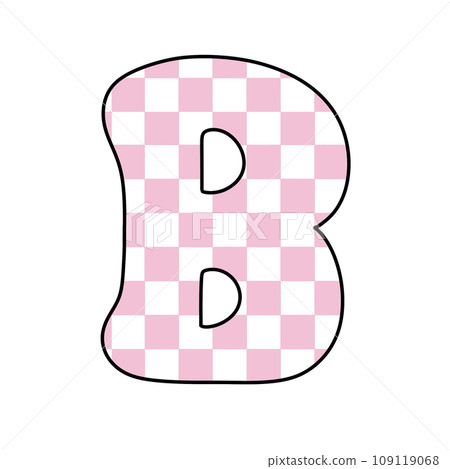 Pink Groovy checkered chess letter alphabet groovy retro font valentine vintage y2k 109119068