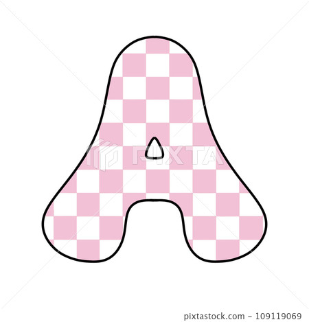 Pink Groovy checkered chess letter alphabet groovy retro font valentine vintage y2k 109119069