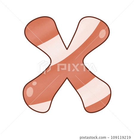 Letter X Christmas candy cane alphabet sweet vintage retro groovy .Font for event, promo, logo, banner, monogram and poster. Typeset design. Letter X Christmas candy cane alphabet sweet vintage retro groovy .Font for event, promo, logo, banner, monogram and poster. Typeset design. 109119219