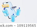 Bottled water delivery service, mobile app concept, 3d render 109119565