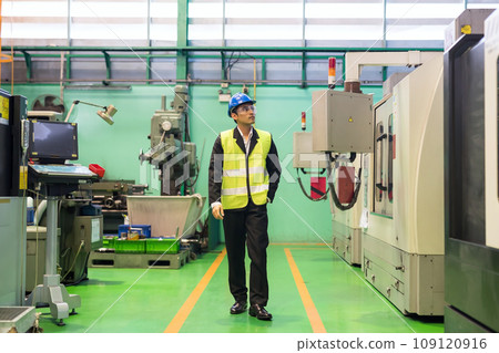 factory manager walk to check machine readiness factory manager walk to check machine readiness 109120916