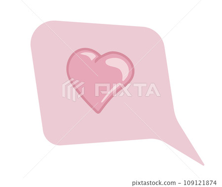 Love sms, love message vector. Cartoon flat illustration for Valentine s day. Valentines day concept. Vector illustration in flat style for web design, banner, flyer, invitation, card. 109121874