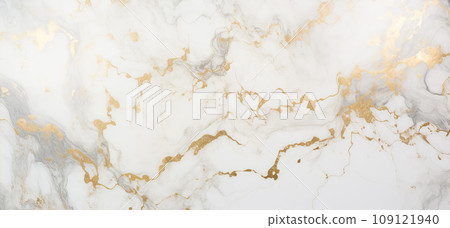 White marble with gold veins and inclusions 109121940