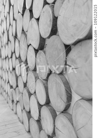 Timber round annual wooden rings, logs tree wood interior grey decoration wall forest background lumber gray decor diagonal 109122015