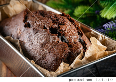 Freshly baked chocolate cake. Freshly baked chocolate cake. 109122172