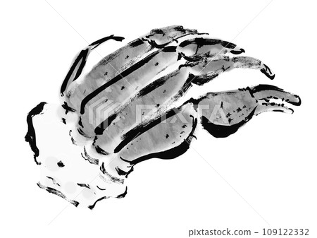 Japanese style hand drawn illustration of snow crab legs 109122332